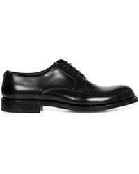 Dolce & Gabbana - Brushed Calf Leather Derby Shoes - Lyst
