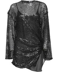 The Attico - Sequin Net Knit Mini Dress - Lyst