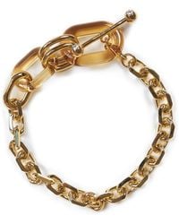 Rabanne - Brass And Ochre Plexiglass Oversized Link Necklace - Lyst