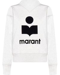 Isabel Marant - Moby-Ga Cotton Sweatshirt With Front Printed Logo - Lyst