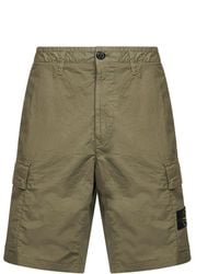 Stone Island - Military "Parachute" Canvas Cargo Bermuda Shorts - Lyst