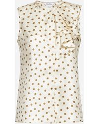 Max Mara - Pegli Polka Dot Print Silk Top - Lyst