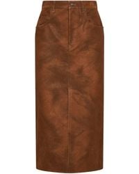 Isabel Marant - Distressed-Effect Faux Suede Bisane Midi Skirt - Lyst