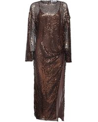 The Attico - Sequin Net Knit Midi Dress - Lyst