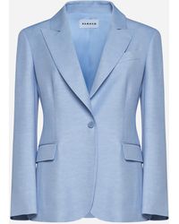 P.A.R.O.S.H. - Raisa Viscose And Linen Single-breasted Blazer - Lyst