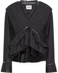 Isabel Marant - Blouse Damienne Cotton-Linen - Lyst