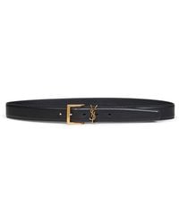 Saint Laurent - Smooth Leather Cassandre Vadim Belt - Lyst