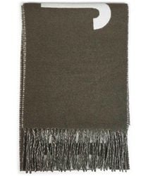 Jacquemus - Khaki Wool The Fringe Logo Scarf<Br - Lyst