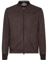 Herno - Suede Effect Bomber Jacket - Lyst