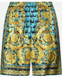 Versace - Print Silk Shorts - Lyst