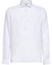 D 40 - Linen Shirt-Style Polo Shirt - Lyst