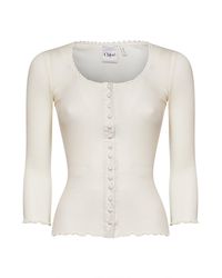 Chloé - Iconic Milk Ribbed Jersey Fitted Top - Lyst