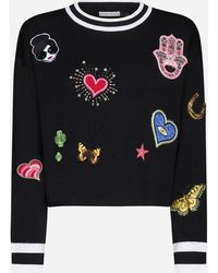 Alice + Olivia - Gleeson Patches Wool Sweater - Lyst
