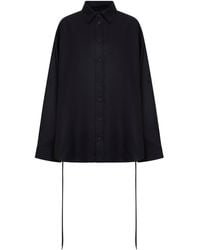 Balenciaga - Cotton Gabardine Lace-Up Shirt - Lyst