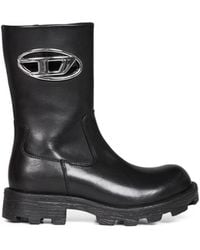 DIESEL - D-Hammer Cut-Out Biker Boots - Lyst