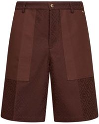 CASABLANCA - Dark Cotton Monogram Cargo Shorts - Lyst