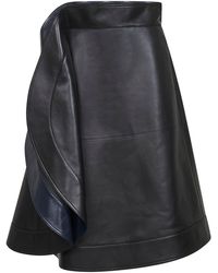 Bottega Veneta - Leather A-Line Skirt - Lyst