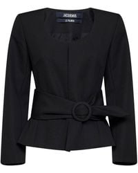 Jacquemus - Wool The Miami Fitted Belted Jacket - Lyst
