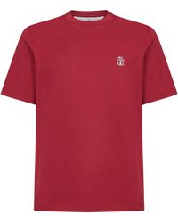 Brunello Cucinelli - Cherry Solomeo Crest T-Shirt - Lyst