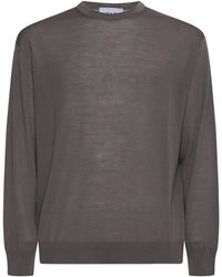 D 40 - Taupe Virgin Wool Crewneck Sweater - Lyst