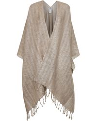 Brunello Cucinelli - Sparkling Striped Linen Cape - Lyst