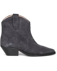 Isabel Marant - Washed Suede Dewina Western Ankle Boots - Lyst