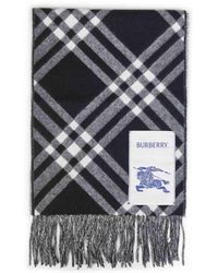 Burberry - Double-Face Check Cashmere Scarf - Lyst