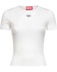 DIESEL - Ribbed Stretch Jersey T-Ele-Long-Od T-Shirt - Lyst