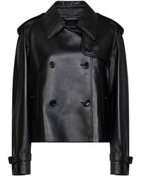 Burberry - Leather Mayfair Cropped Trench Jacket - Lyst