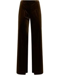 Blanca Vita - Stretch Velvet Polder Flared Trousers - Lyst