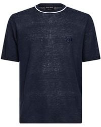 Giorgio Armani - Linen And Silk Knit Crewneck Sweater - Lyst
