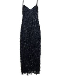Stella McCartney - Viscose Blend Lurex Fringes-Embellished Long Dress - Lyst