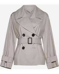 Max Mara The Cube - Cotton-blend Double-breasted Short Trench Coat - Lyst