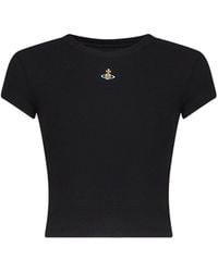 Vivienne Westwood - Ribbed Jersey Baby Peru Cropped T-Shirt - Lyst
