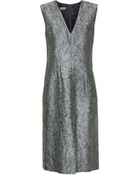 Dries Van Noten - Crushed Viscose Cotton Blend Midi Sheath Dress - Lyst