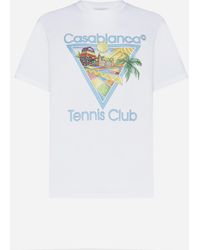 Casablancabrand - Afro Cubism Tennis Club Cotton T-shirt - Lyst