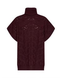 Etro - Burgundy Paisley-Pattern Stitch Knit Turtleneck Sweater - Lyst