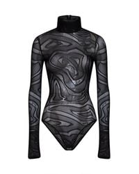 PUCCI - Labirinto-Pattern Jacquard Tulle Bodysuit - Lyst