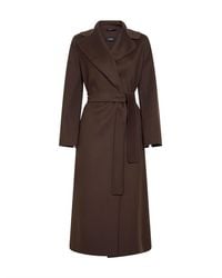 Max Mara - Chocolate Long Wrap Coat - Lyst