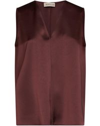 Blanca Vita - Wine Envers Satin Telby V-Neck Tank Top - Lyst