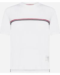 Thom Browne - Ribbed Knit Cotton T-shirt - Lyst