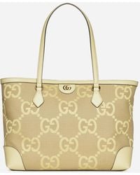 Gucci - Ophidia Medium Jumbo GG Canvas & Leather Tote - Lyst