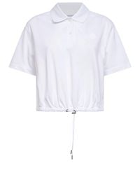 Moncler - Cotton Piquet Cropped Polo Shirt - Lyst