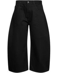 The Attico - Washed Denim Wide Cropped Jeans - Lyst