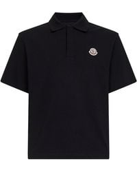 Moncler - Cotton Pique Logo Polo Shirt - Lyst