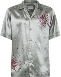 Dries Van Noten - Mint Viscose Blend Firework Sequin-Embellished Bowling Shirt - Lyst
