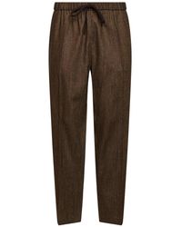 MM6 by Maison Margiela - Mélange Wool-Blend Drawstring Trousers - Lyst