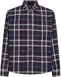 Gucci - Jacquard Cotton Tartan Padded Shirt - Lyst