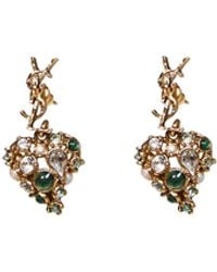 Saint Laurent - Cassandre Crystal-Embellished Heart Earrings - Lyst