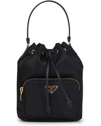 Prada - Borsa A Secchiello Prada Duet Nera - Lyst